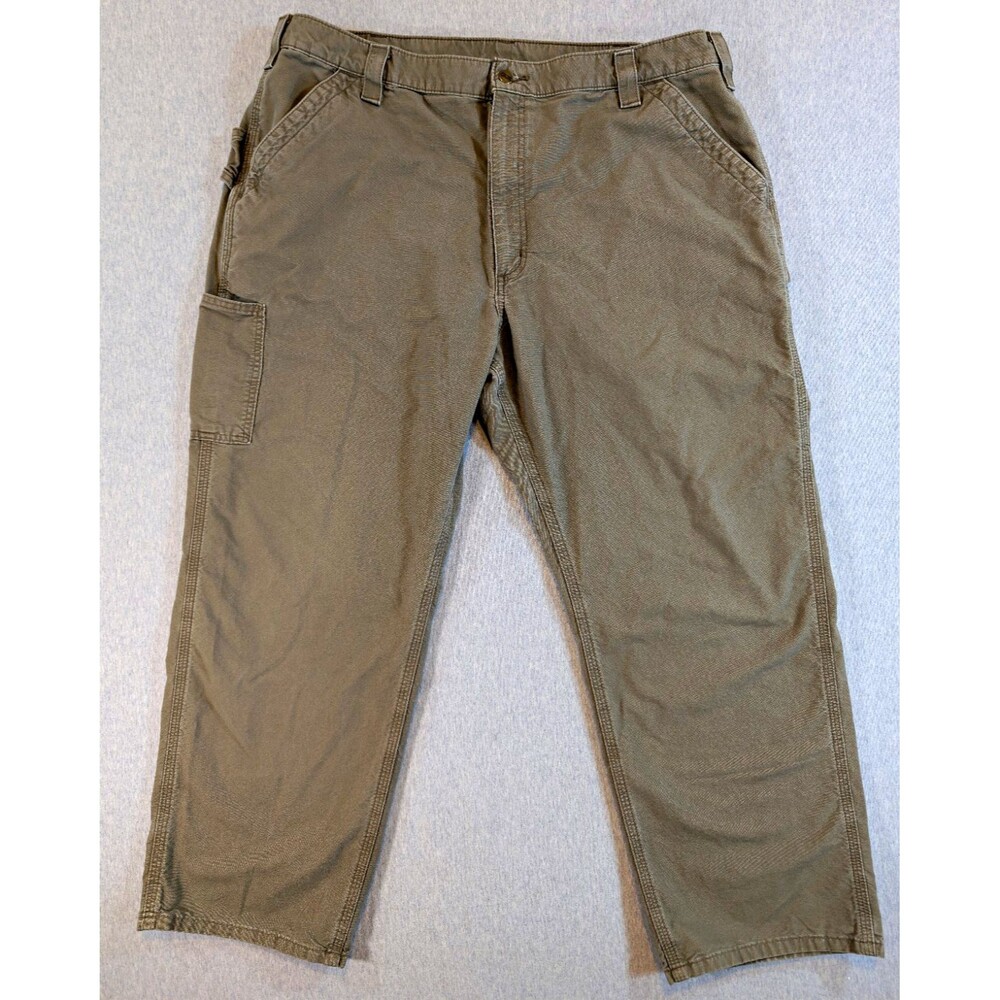 Carhartt Men's Cotton Canvas Work Pants Brown 42x30 Construction Workwear
